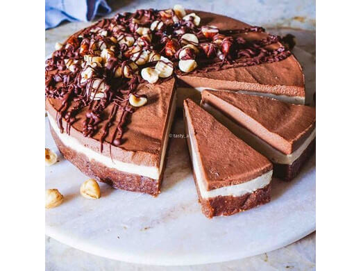 Ванильно-шоколадный веганский торт без выпечки