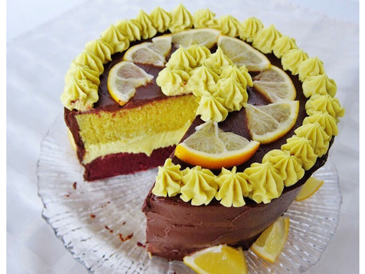 Шоколадно-лимонный торт